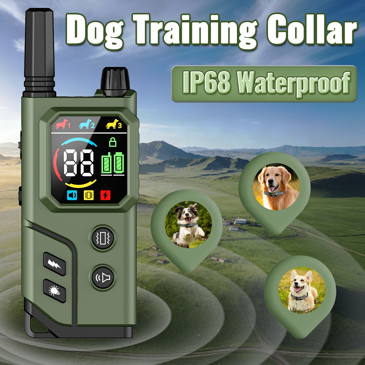 ORCLEAB X800 Dog Training Collar Waterproof IP68 Dog Bark Collar Pet With Remote Control Rechargeable For All Size Dogs
ORCLEAB X800 Dog Training Collar Waterproof IP68 Dog Bark Collar Pet With Remote Control Rechargeable For All Size Dogs