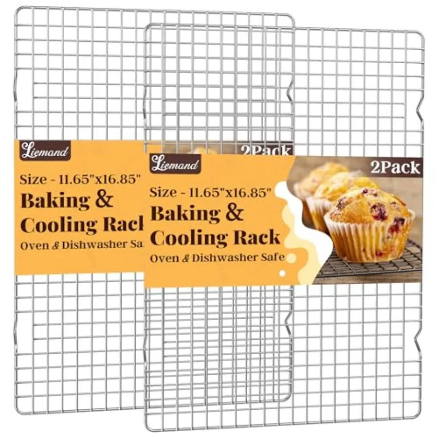 Cooling Racks for Cooking and Baking - 2 PCS 11.65" x 16.85" Grid Wire Baking Rack for Oven Cooking, Baking, Grilling, Roasting
Cooling Racks for Cooking and Baking - 2 PCS 11.65" x 16.85" Grid Wire Baking Rack for Oven Cooking, Baking, Grilling, Roasting