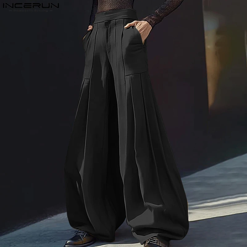 INCERUN 2025 American Style Trousers Stylish Men Pleated Wide Leg Long Pants Leisure City Walk Solid Personality Pantalons S-5XL
INCERUN 2025 American Style Trousers Stylish Men Pleated Wide Leg Long Pants Leisure City Walk Solid Personality Pantalons S-5XL