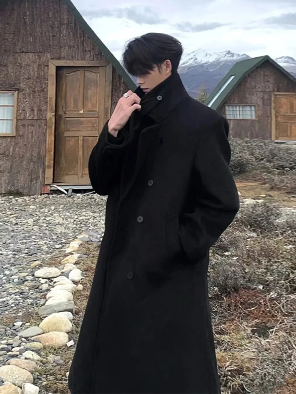 Bla Thiened Mid-Length Men's Woolen Suit Coat Spring Autumn Korean Sle Casual Outerwear Warm Winter Faion Coat
Bla Thiened Mid-Length Men's Woolen Suit Coat Spring Autumn Korean Sle Casual Outerwear Warm Winter Faion Coat