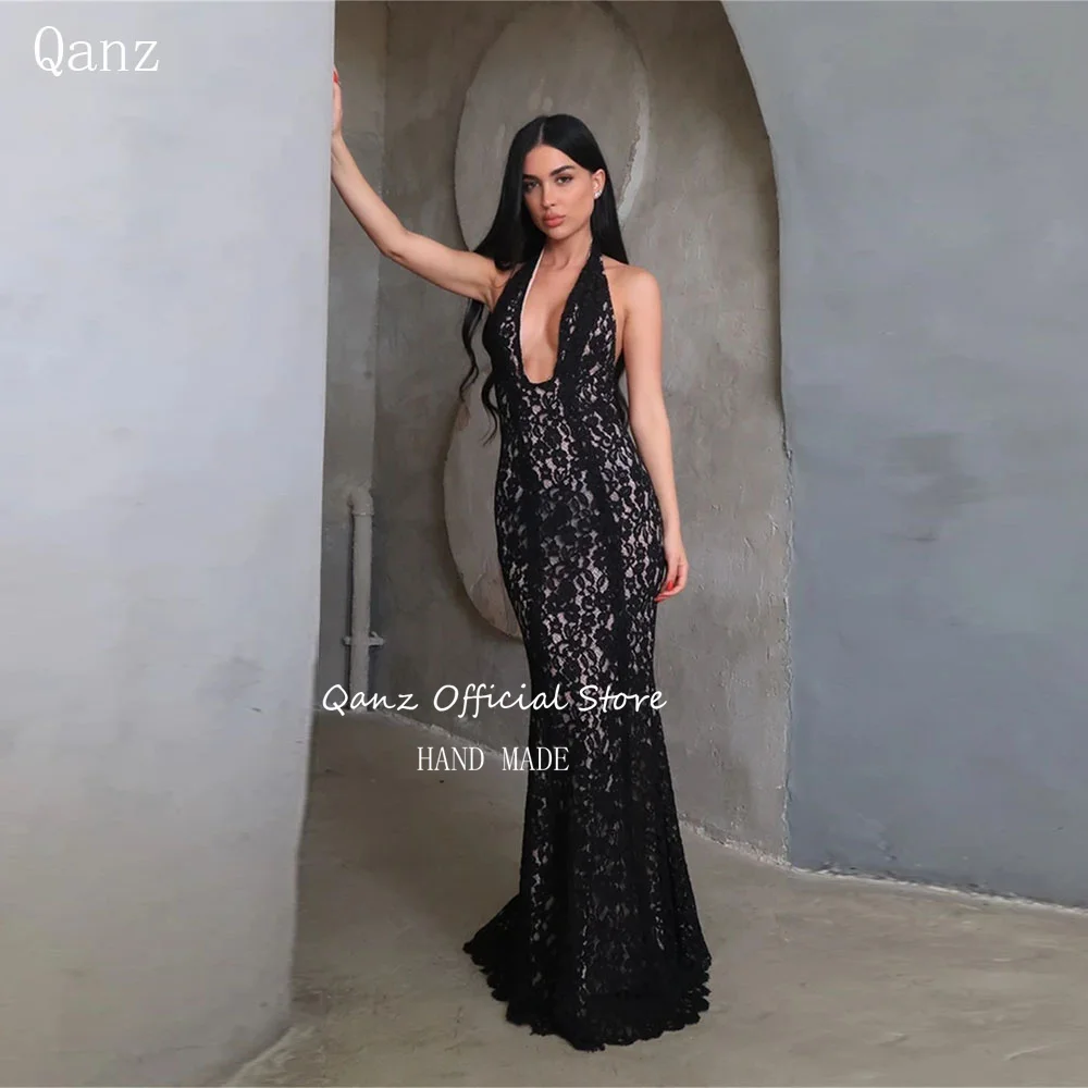 Qanz Русалка Черные вечерние платья с открытой спиной и кружевной аппликацией Свадебные платья для гостей Стильные вечерние платья с v-образным вырезом для женщин по индивидуальному заказу
Qanz Русалка Черные вечерние платья с открытой спиной и кружевной аппликацией Свадебные платья для гостей Стильные вечерние платья с v-образным вырезом для женщин по индивидуальному заказу
