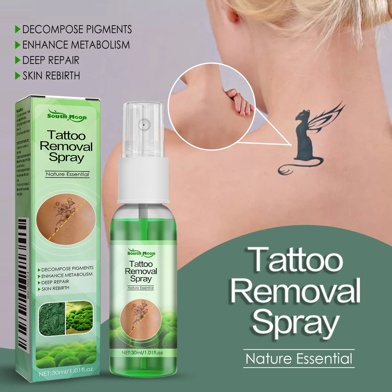 Средство для удаления следов татуировок с зелеными водорослями, очищающее и осветляющее кожу, нежное средство для ухода за телом, безопасное для кожи, не вызывающее раздражения, решение для ухода за татуировками после нанесения.
Средство для удаления следов татуировок с зелеными водорослями, очищающее и осветляющее кожу, нежное средство для ухода за телом, безопасное для кожи, не вызывающее раздражения, решение для ухода за татуировками после нанесения.