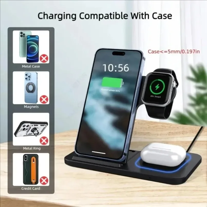 Fast Charge 3 in 1 Wireless Charging Station Foldable For iPhone 12-17 Pro Max For Apple Watch For AirPods For Home Office Use
Fast Charge 3 in 1 Wireless Charging Station Foldable For iPhone 12-17 Pro Max For Apple Watch For AirPods For Home Office Use