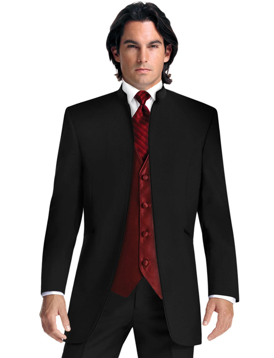 Men's Pure Color Blazer Stand collar for Formal Dinner Jacket+vest+pants Groom Business Tuxedos men suits wedding prom suits
Men's Pure Color Blazer Stand collar for Formal Dinner Jacket+vest+pants Groom Business Tuxedos men suits wedding prom suits