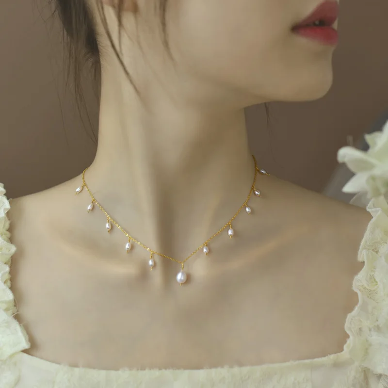 NYMPH Natural Freshwater Pearl Necklace Fine Jewelry Near Round Shape Choker 14K Gold Filled Wedding Gift For Bride x1009
NYMPH Natural Freshwater Pearl Necklace Fine Jewelry Near Round Shape Choker 14K Gold Filled Wedding Gift For Bride x1009