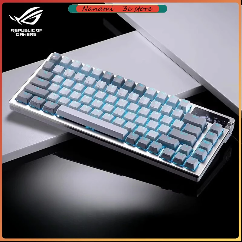 ROG Night Demon Keyboard 2-inch OLED Display PBT Keycaps Triple-Mode Custom Mechanical Keyboard Gaming 75 Layout Valorant