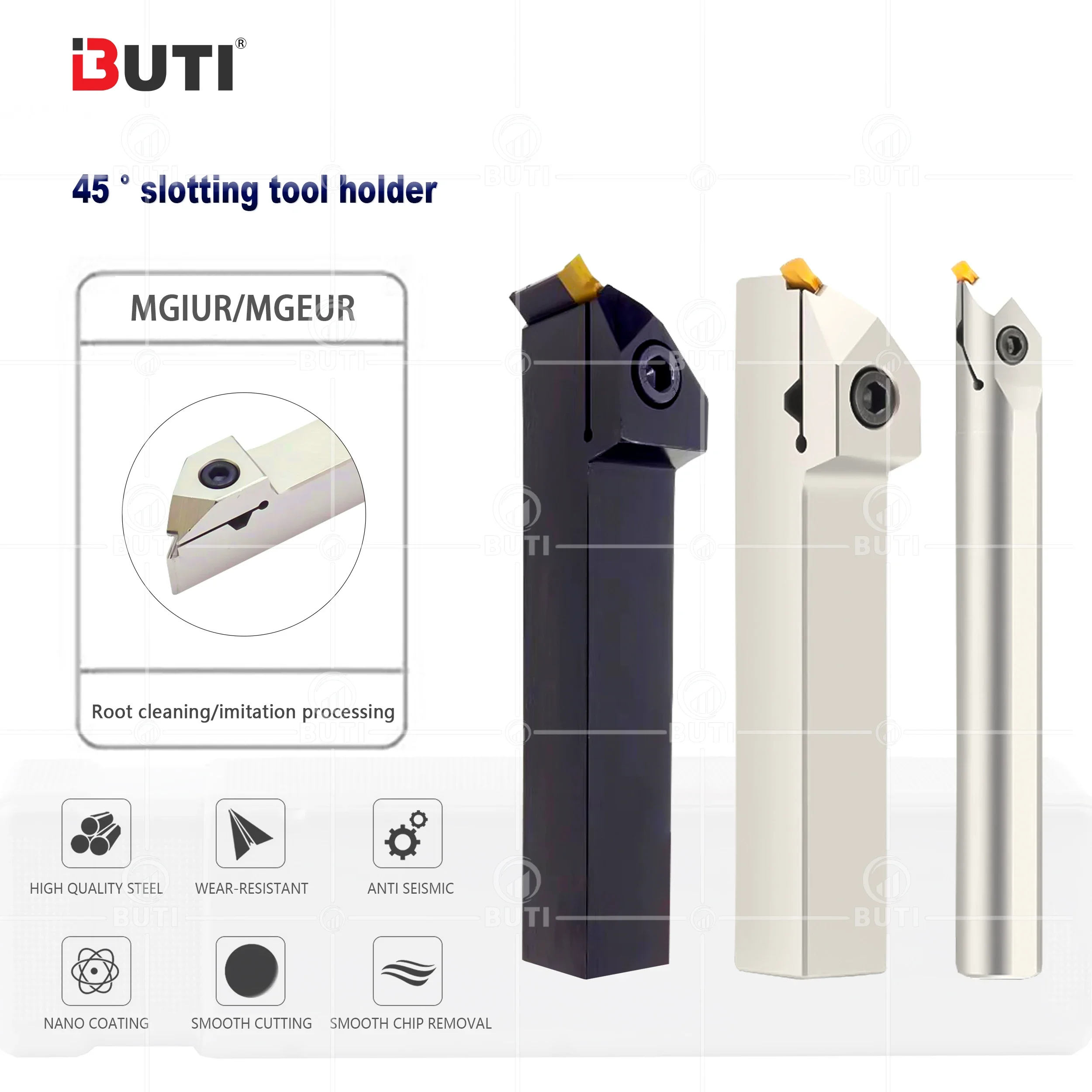 MGIUR/MGEUR/KTGFR 45 Degree Outer Diameter Slotted Tools Holder CNC Lathe Cutting Double Head Inner And Outers Groove Cutter Bar
MGIUR/MGEUR/KTGFR 45 Degree Outer Diameter Slotted Tools Holder CNC Lathe Cutting Double Head Inner And Outers Groove Cutter Bar