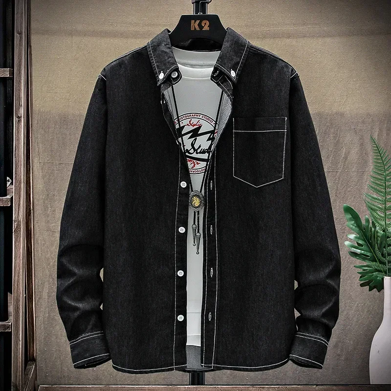 Fashion Large Cotton Denim Long Sleeved Men's Casual Large Loose Work Coat Fashion Shirt Formal Cotton Fashion Slim Men Shirt
Fashion Large Cotton Denim Long Sleeved Men's Casual Large Loose Work Coat Fashion Shirt Formal Cotton Fashion Slim Men Shirt