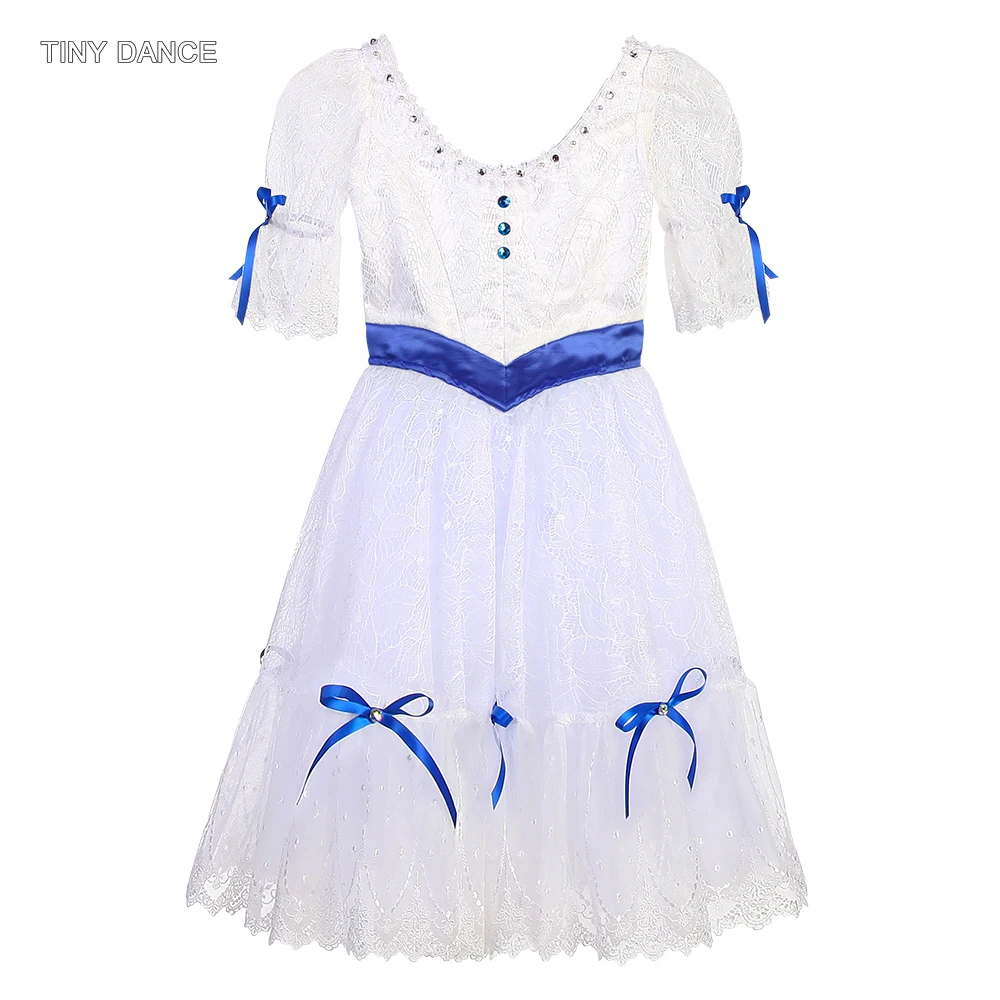 Mid Sleeves White Ballet Dance Tutu with Green or Blue Trim Customized Professional Dance Costumes with Hooks and Eyes
Mid Sleeves White Ballet Dance Tutu with Green or Blue Trim Customized Professional Dance Costumes with Hooks and Eyes