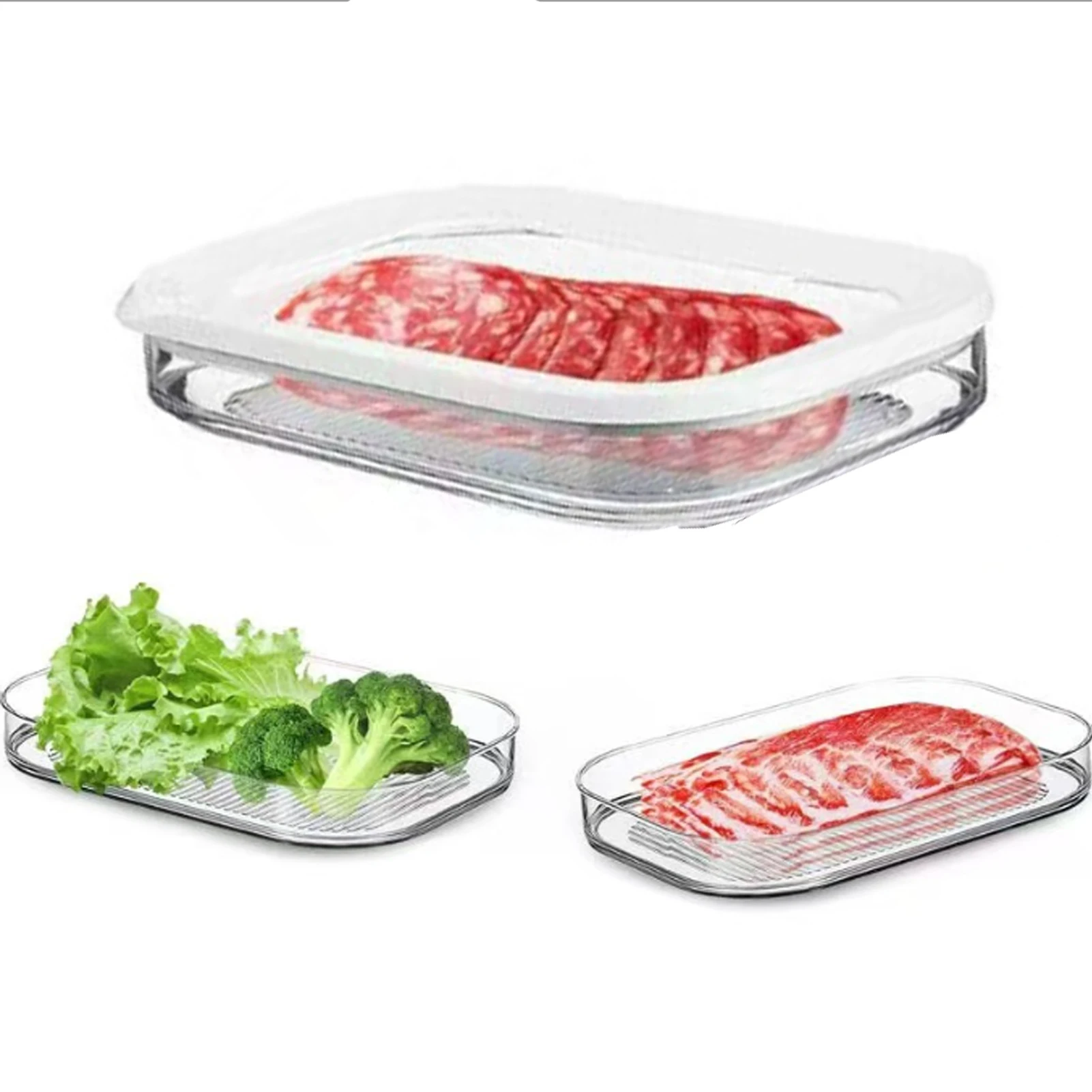 Ламинированная крышка для мяса гастрономов, прозрачная, прочная и долговечная, для пригодных коробок для еды в холодильнике, вырезов и салями.
Ламинированная крышка для мяса гастрономов, прозрачная, прочная и долговечная, для пригодных коробок для еды в холодильнике, вырезов и салями.
