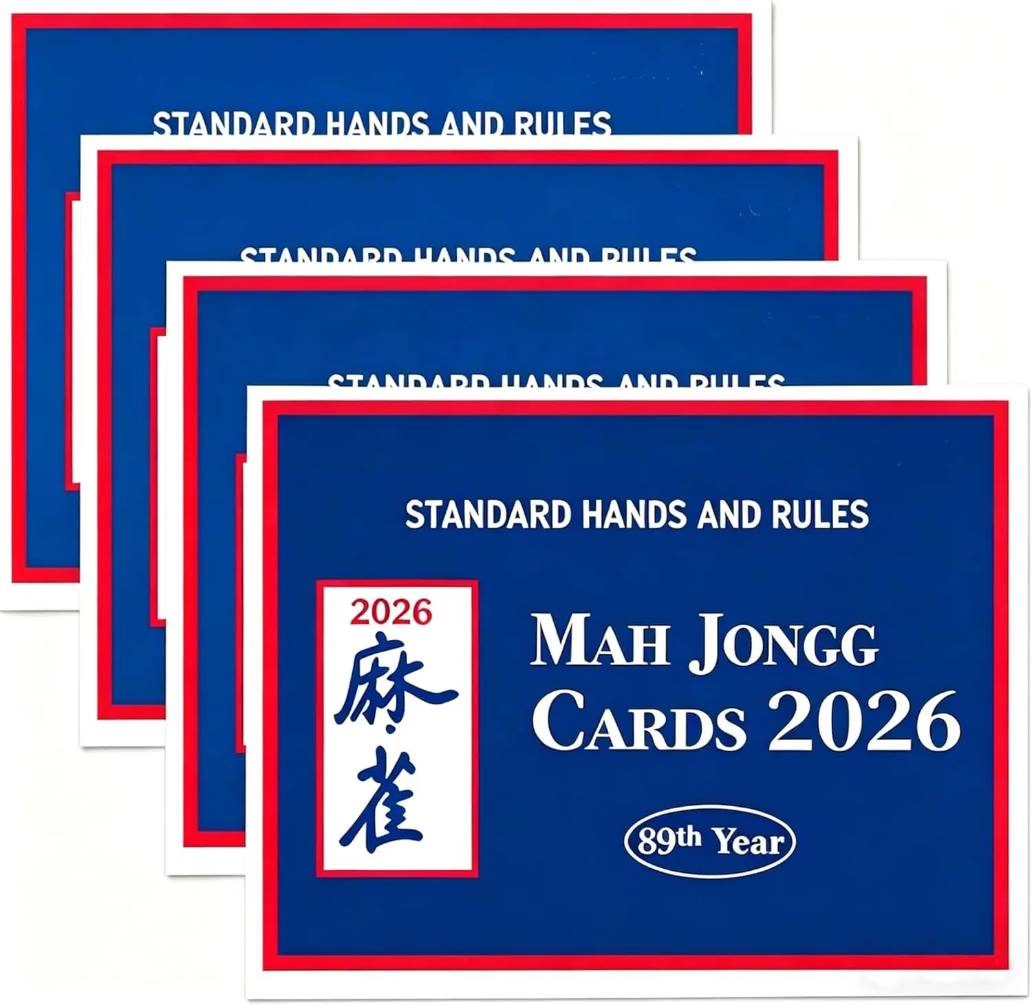 4 Pcs Mah Jong Cards 2026 Office Revision Standard Print American Mah Jong Card (Blue)
4 Pcs Mah Jong Cards 2026 Office Revision Standard Print American Mah Jong Card (Blue)