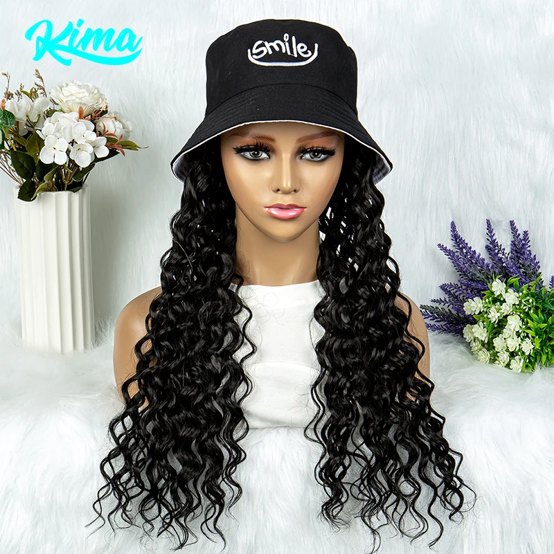 Long Water Wave Wig Hat Synthetic Wavy Hair With Bucket Hat Sun Hat Machine Made Hair Extension Synthetic Wig
Long Water Wave Wig Hat Synthetic Wavy Hair With Bucket Hat Sun Hat Machine Made Hair Extension Synthetic Wig