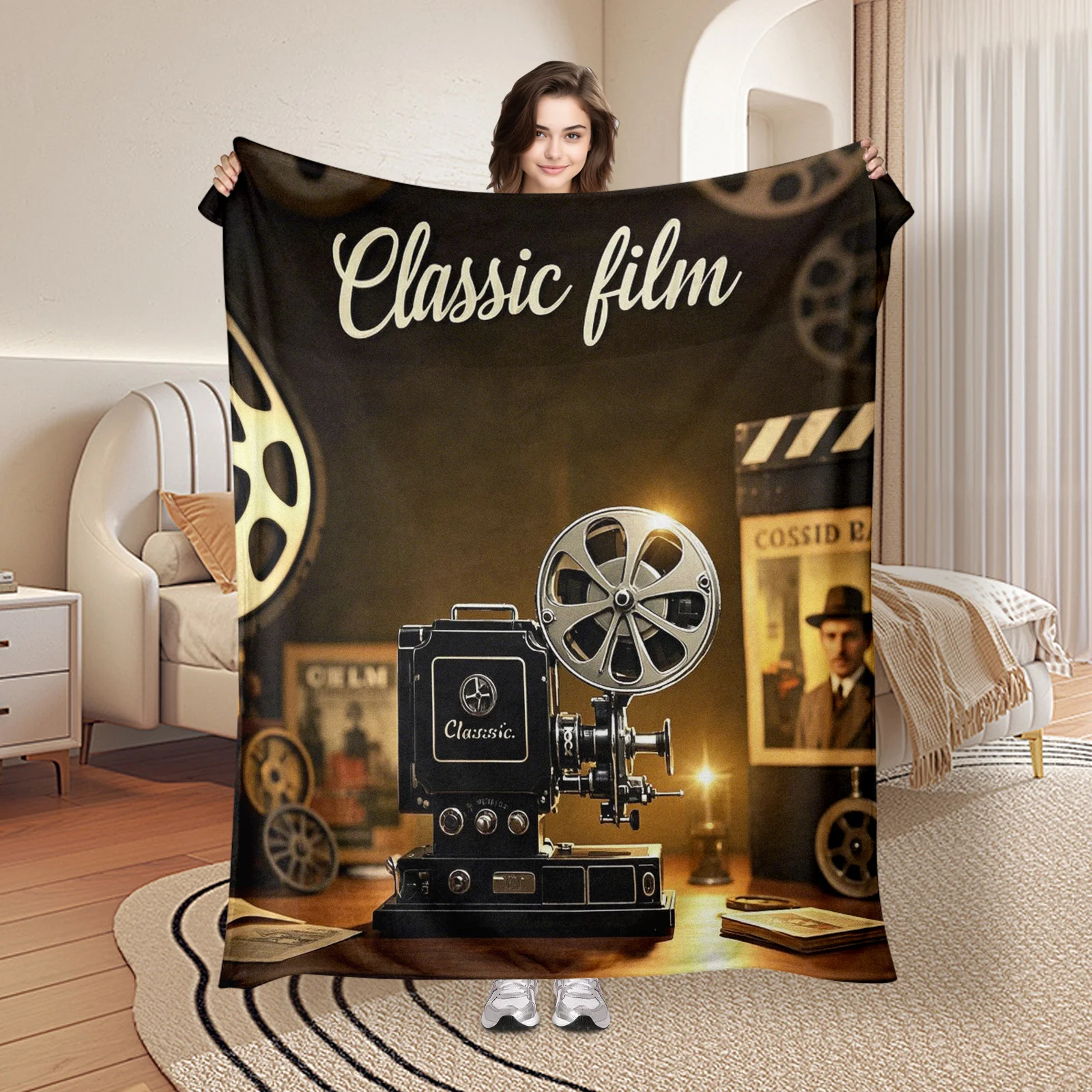 Vintage Movie Poster Style Blanket For A Classic And Timeless Design Ideal For Film Enthusiasts And Home Decor
Vintage Movie Poster Style Blanket For A Classic And Timeless Design Ideal For Film Enthusiasts And Home Decor