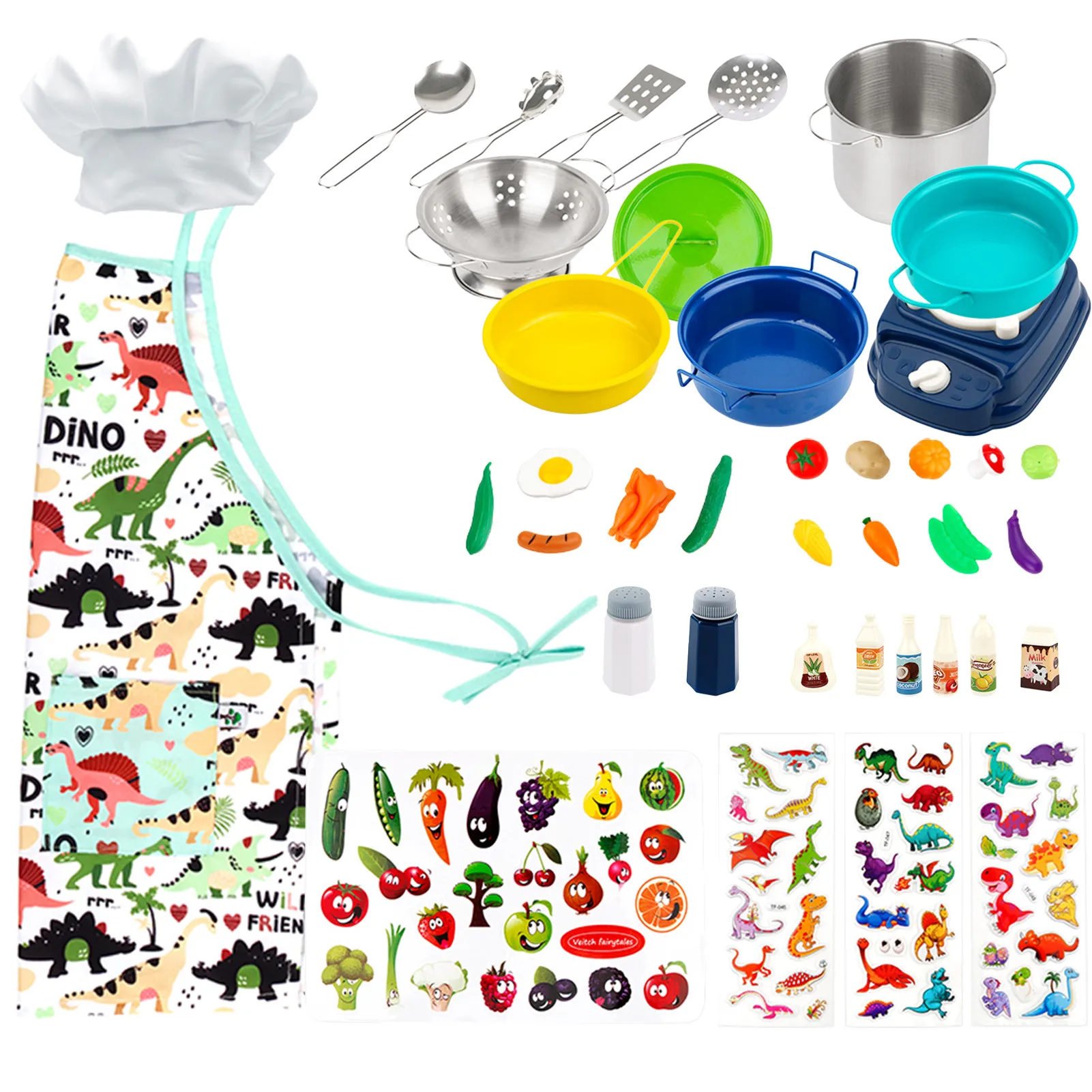 Kids Cooking Set Chef Role Play Costume Set Stainless Steel Cookware Pots And Pans Set 37pcs Play Kitchen Accessories For Boys
Kids Cooking Set Chef Role Play Costume Set Stainless Steel Cookware Pots And Pans Set 37pcs Play Kitchen Accessories For Boys