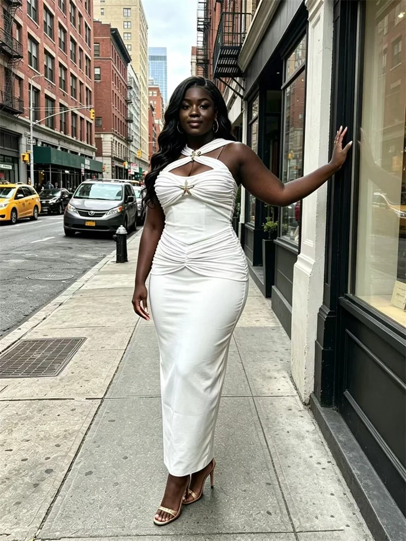 White Sheath Prom Dress Sexy Halter Sleeveless Star Long Party Gown Cotton Formal Bridal Wedding Birthday Robe
White Sheath Prom Dress Sexy Halter Sleeveless Star Long Party Gown Cotton Formal Bridal Wedding Birthday Robe