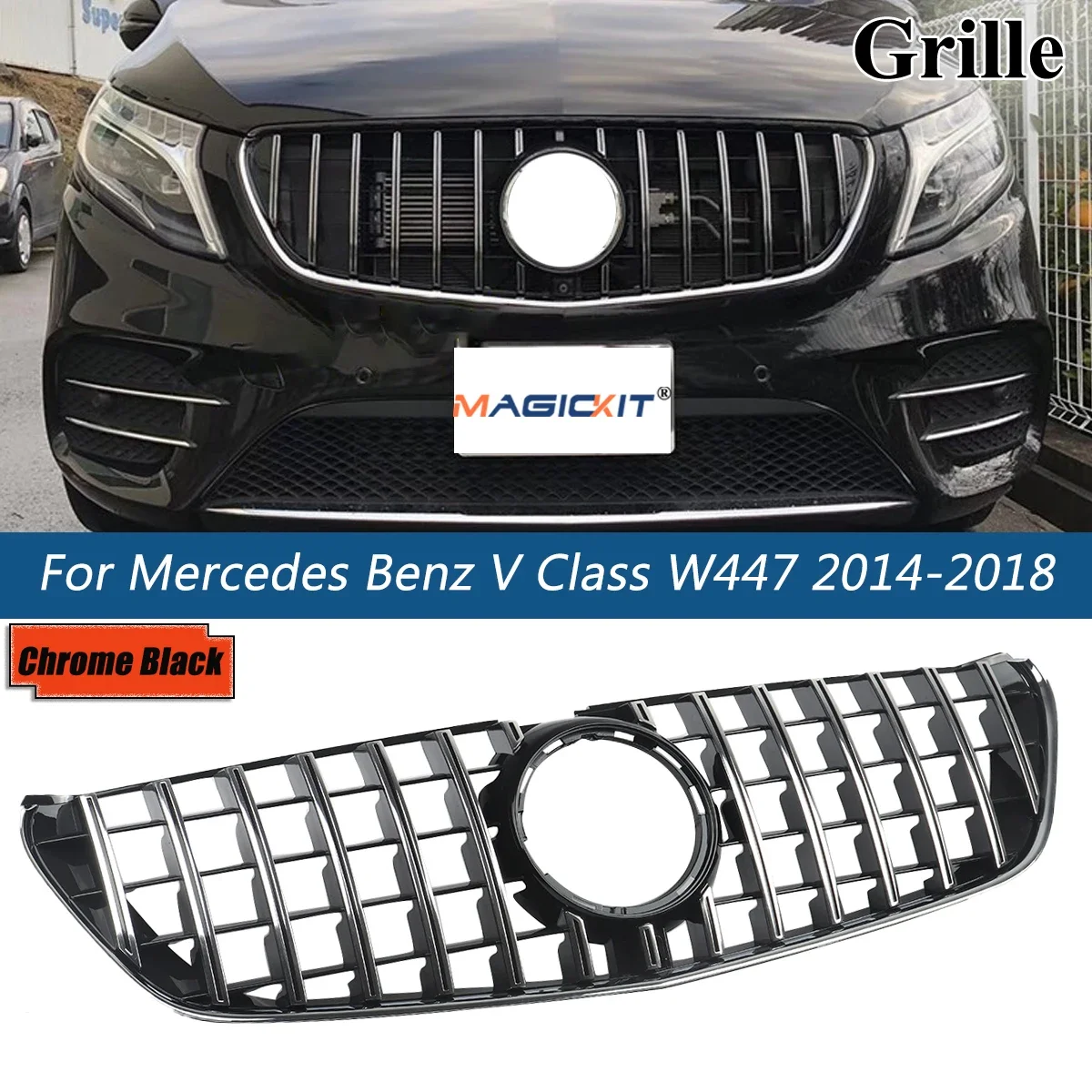 MagicKit For Mercedes-Benz W447 V250 V260 Front Bumper Racing Grill For V-Class Body Kit Hood Grille Auto Accessories 2014-2018
MagicKit For Mercedes-Benz W447 V250 V260 Front Bumper Racing Grill For V-Class Body Kit Hood Grille Auto Accessories 2014-2018
