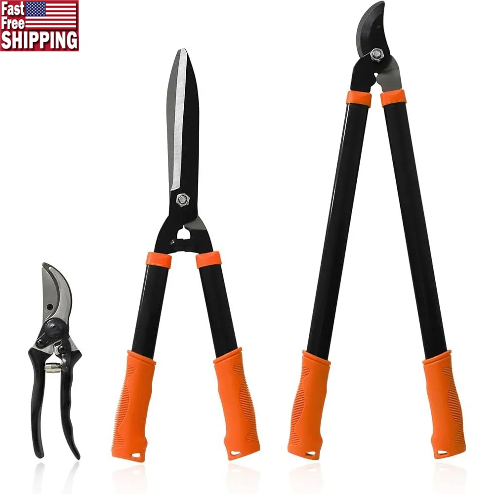 3 Pieces Garden Tool Set Lopper Pruning Shear Hedge Trimmer Branch Cutting Yard Tools
3 Pieces Garden Tool Set Lopper Pruning Shear Hedge Trimmer Branch Cutting Yard Tools