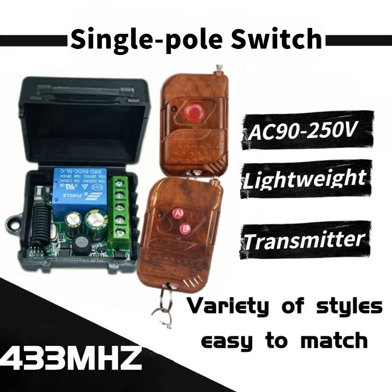 433MHz Universal Garage Door Transmitter Command AC110V 220V Remote Control Switch 10A Relay Receiver Mini Module Remote Control
433MHz Universal Garage Door Transmitter Command AC110V 220V Remote Control Switch 10A Relay Receiver Mini Module Remote Control