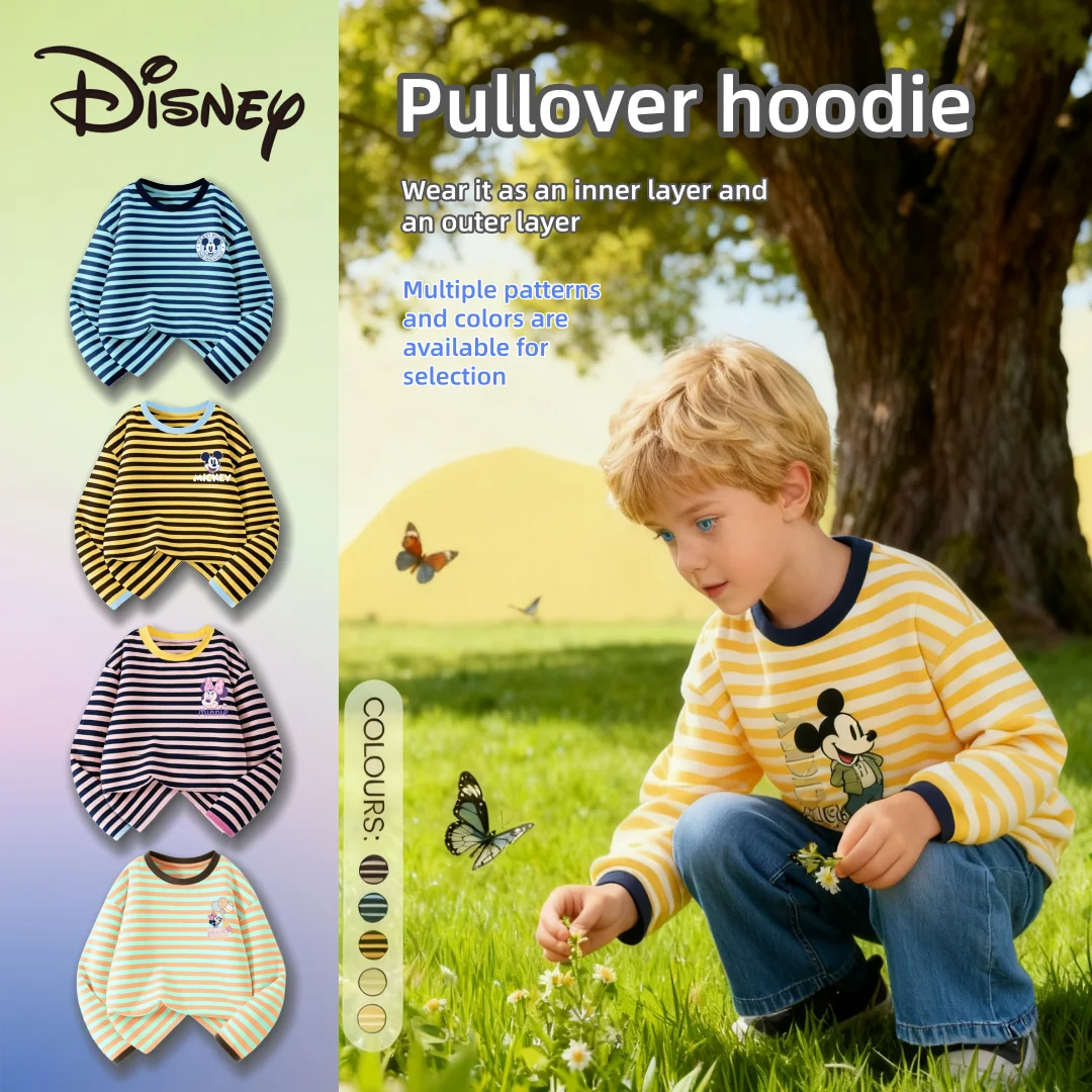 Disney Kids Striped Pullover Hoodies Children Candy Color Breathable Long-sleeved Shirt Round-neck Cotton Pullover Sweatshirt
Disney Kids Striped Pullover Hoodies Children Candy Color Breathable Long-sleeved Shirt Round-neck Cotton Pullover Sweatshirt