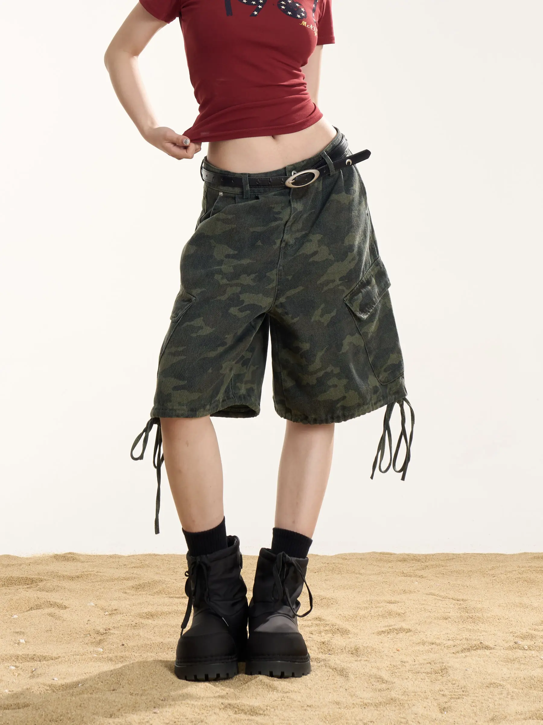 American Style Vintage Workwear Camouflage Seven-Foot Pants Women Summer Loose Wide-Leg Drawstring Casual Shorts
American Style Vintage Workwear Camouflage Seven-Foot Pants Women Summer Loose Wide-Leg Drawstring Casual Shorts
