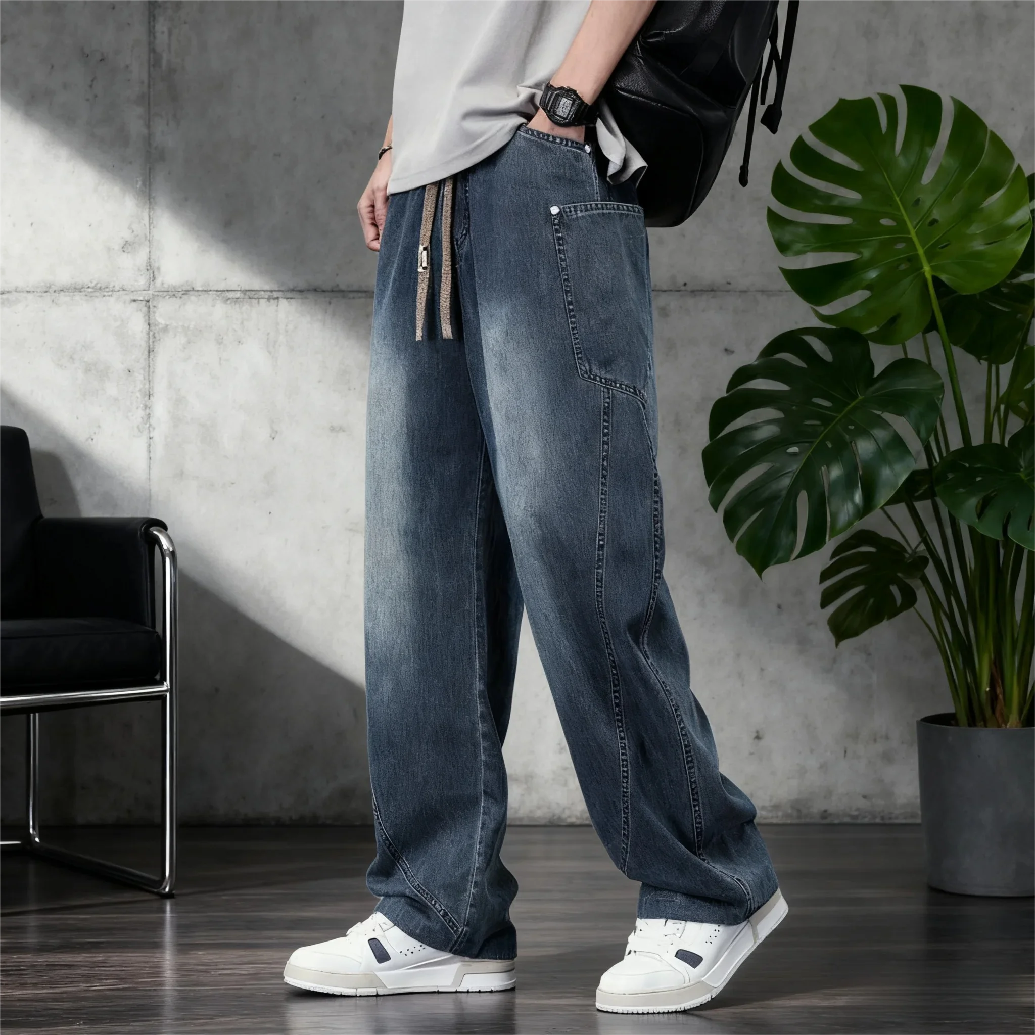 Men's Jeans 2025 Autumn & Winter Collection: Relaxed Straight-Leg Casual Pants for Teens | Washed American Style 
Men's Jeans 2025 Autumn & Winter Collection: Relaxed Straight-Leg Casual Pants for Teens | Washed American Style