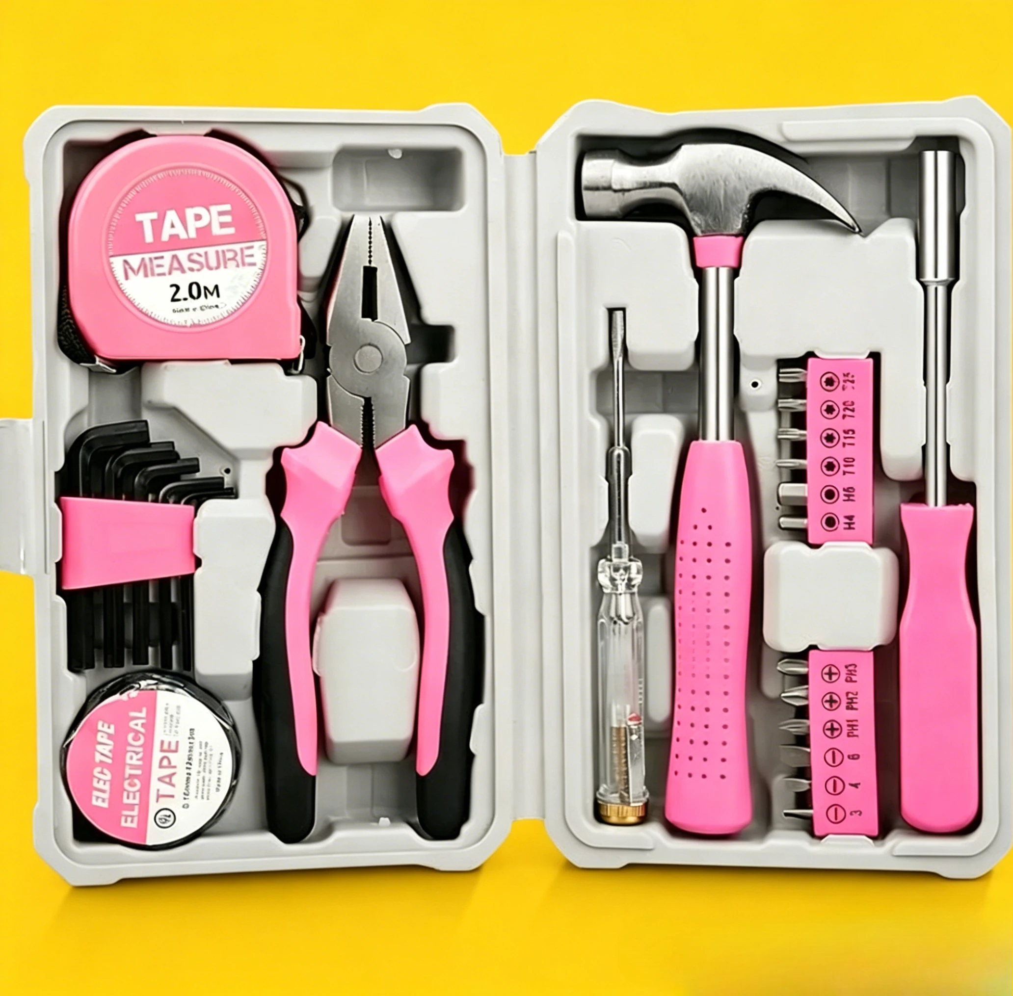 Hot Selling Pink Multifunctional Hardware Tool Box Set Thickened Household Complete Tool Storage Case
Hot Selling Pink Multifunctional Hardware Tool Box Set Thickened Household Complete Tool Storage Case
