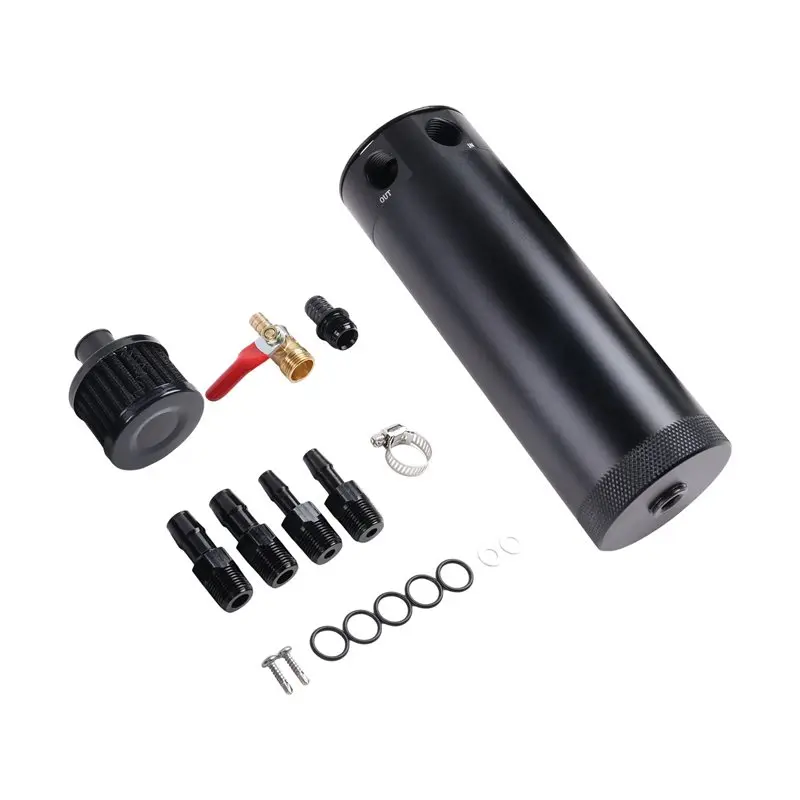 Baffled Oil Catch Can Reservoir Tank With Breather Filter And Drain Valve 2 Port Aluminum 750Ml
Baffled Oil Catch Can Reservoir Tank With Breather Filter And Drain Valve 2 Port Aluminum 750Ml