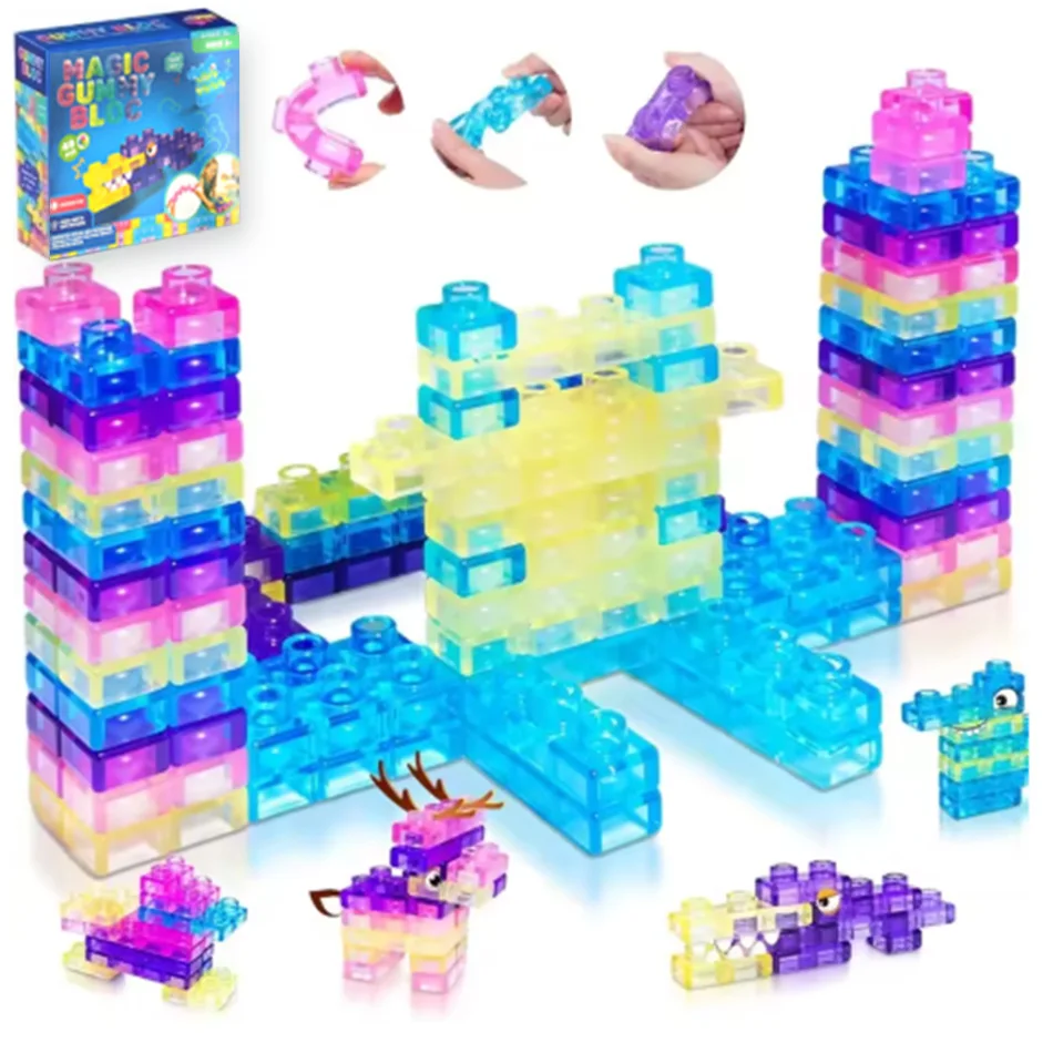 Magic Gummy Blocks Squishy Building Blocks Jelly Stretchy Fidget Toys Anti-Stress Sensory Toys for Kids Educational Toys Gifts
Magic Gummy Blocks Squishy Building Blocks Jelly Stretchy Fidget Toys Anti-Stress Sensory Toys for Kids Educational Toys Gifts