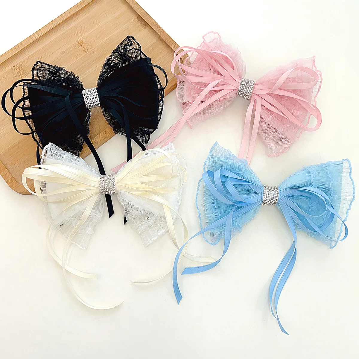 Korean Style Lace Tulle Bow Hair Clip with Rhinestone Ribbon Hairpin - Fashionable Girly Teen Hair Accessories for Women
Korean Style Lace Tulle Bow Hair Clip with Rhinestone Ribbon Hairpin - Fashionable Girly Teen Hair Accessories for Women