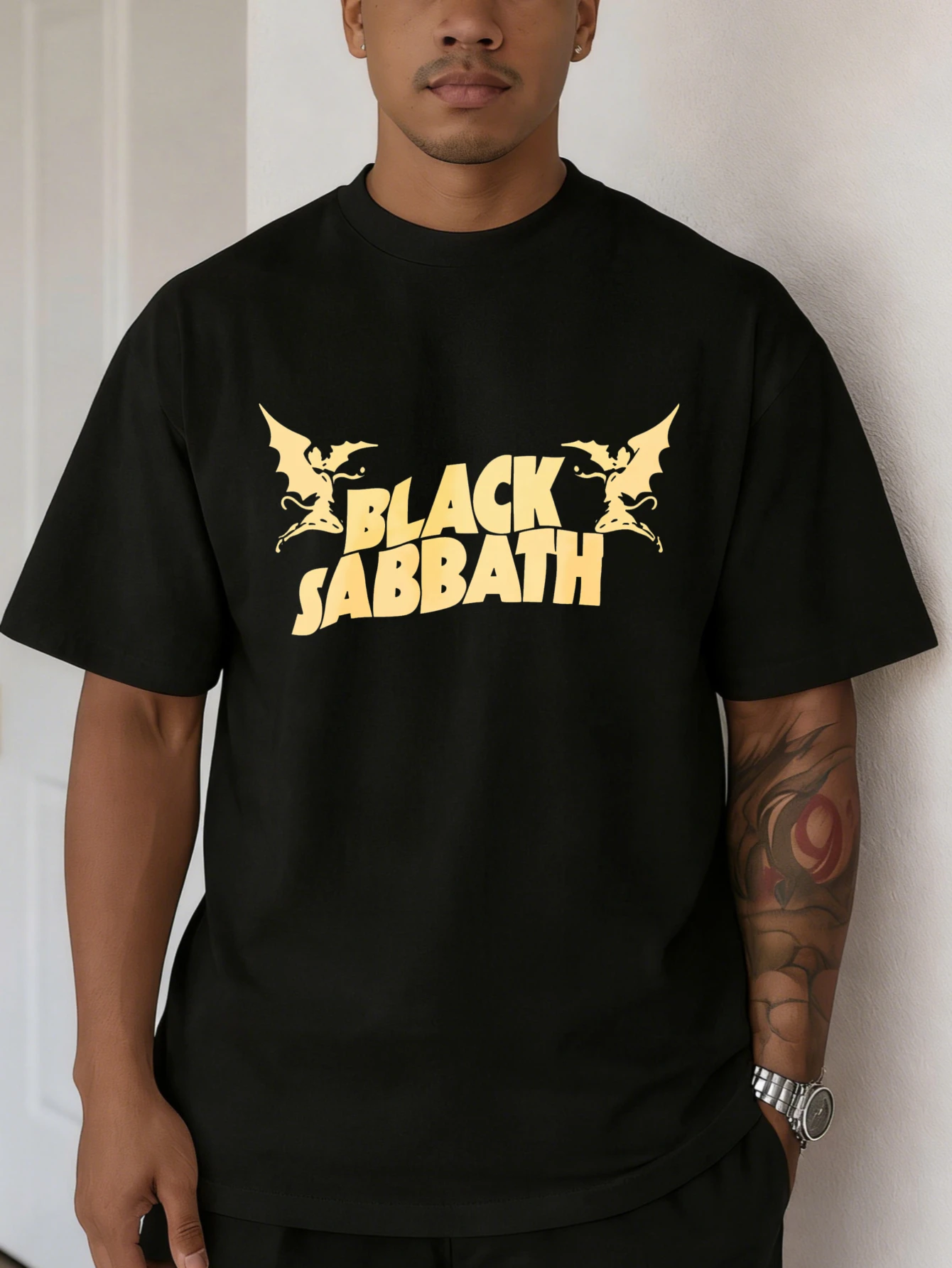 Mens Oversized Cotton T Shirts Short Sleeve Black Sabbath Retro Graphic Printed Summer Casual Streetwear T Shirt for Men
Mens Oversized Cotton T Shirts Short Sleeve Black Sabbath Retro Graphic Printed Summer Casual Streetwear T Shirt for Men