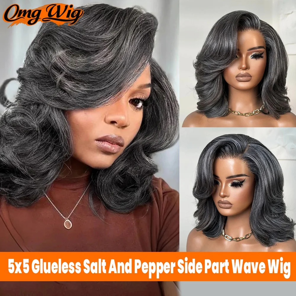 Ready To Go Salt And Pepper Short Wave Wig For Women 5x5 Glueless Lace Closure Grey Bob Wig With Natural Hairline
Ready To Go Salt And Pepper Short Wave Wig For Women 5x5 Glueless Lace Closure Grey Bob Wig With Natural Hairline