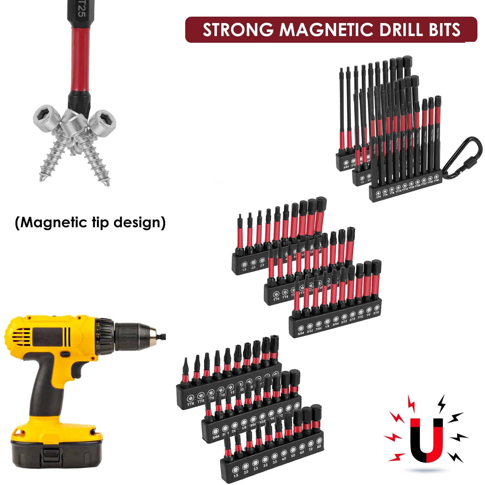 Multi Screwdriver Bit Set Alloy Steel Solid Magnetic Head Bits Kit Easy to Use Industry Versatile Square Bit For Impulse driver
Multi Screwdriver Bit Set Alloy Steel Solid Magnetic Head Bits Kit Easy to Use Industry Versatile Square Bit For Impulse driver