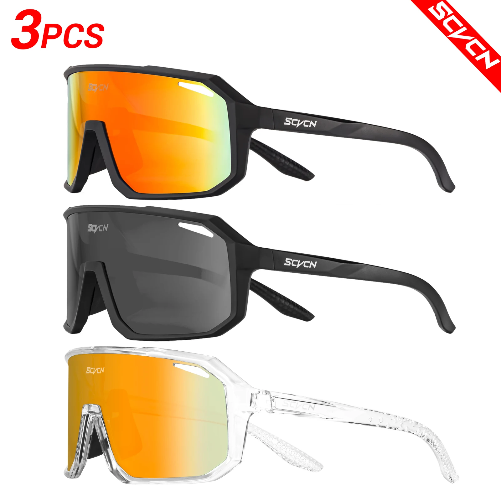 SCVCN New 3-Pack Outdoor Sports Men Cycling Sunglasses Fashion Sunglasses Running Hiking Driving Eyewear MTB UV400 Goggles
SCVCN New 3-Pack Outdoor Sports Men Cycling Sunglasses Fashion Sunglasses Running Hiking Driving Eyewear MTB UV400 Goggles
