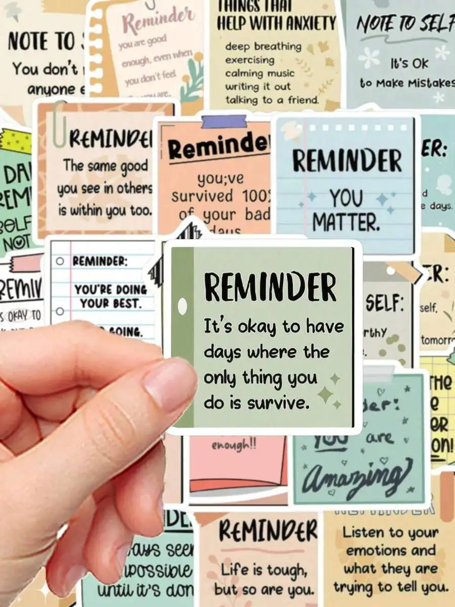 50pcs Cartoon Doodle Reminder Stickers, Suitable For DIY Decoration On Notebooks, Laptops, IPads, Guitars, Water Bottles, Phone
50pcs Cartoon Doodle Reminder Stickers, Suitable For DIY Decoration On Notebooks, Laptops, IPads, Guitars, Water Bottles, Phone