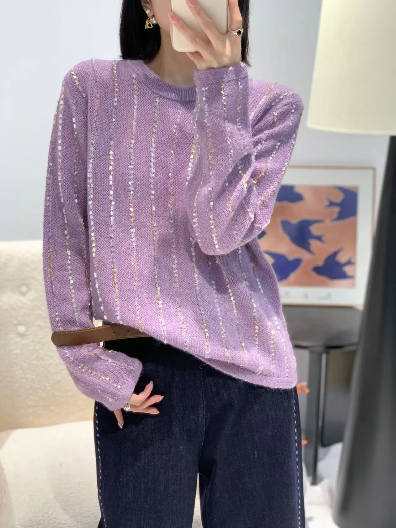 Лидер продаж, женский пуловер из 100% мериносовой шерсти, цветной полосатый трикотаж, кашемировый свитер с длинными рукавами и круглым вырезом, осень-зима, повседневный мягкий топ
Лидер продаж, женский пуловер из 100% мериносовой шерсти, цветной полосатый трикотаж, кашемировый свитер с длинными рукавами и круглым вырезом, осень-зима, повседневный мягкий топ