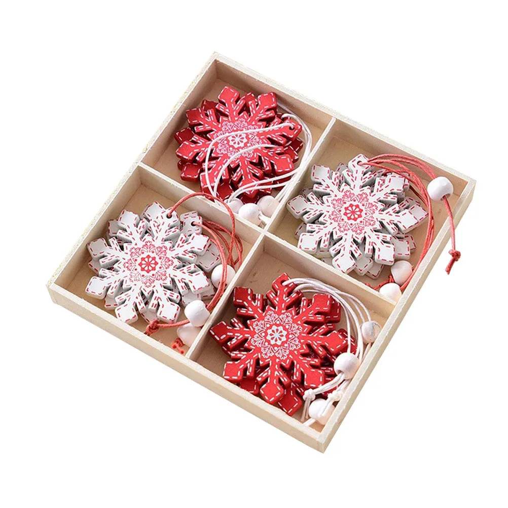 12Pcs Mini Wooden Christmas Pendant Snowflake Pattern Lightweight Hanging Ornament for Holiday Party Tree Decor 
12Pcs Mini Wooden Christmas Pendant Snowflake Pattern Lightweight Hanging Ornament for Holiday Party Tree Decor