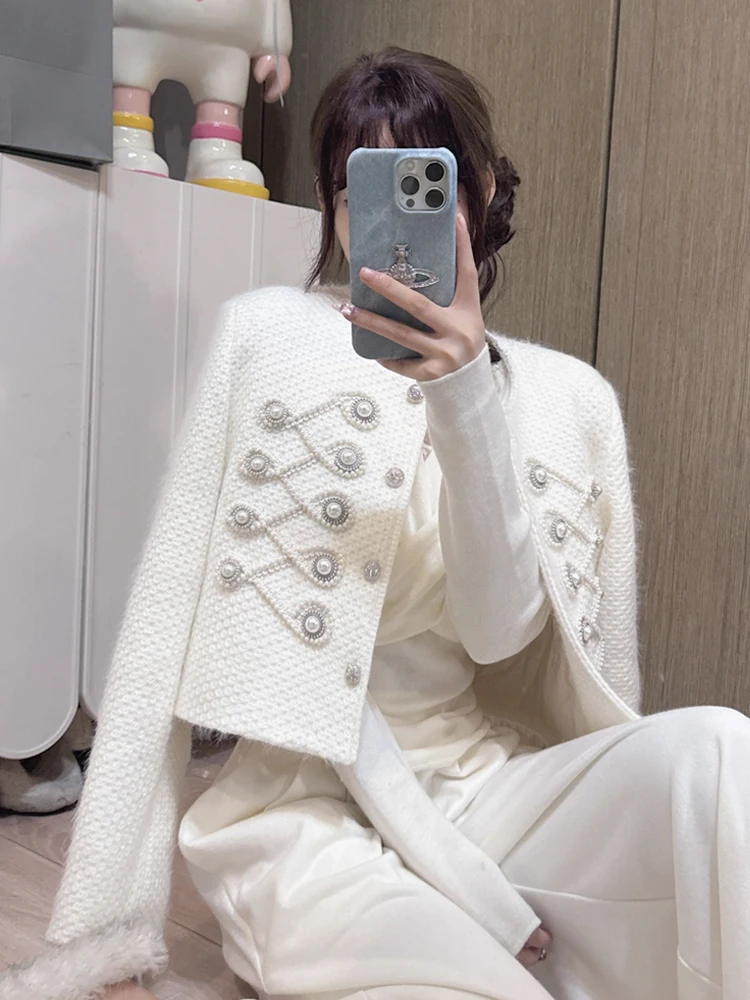 Женский весенний кардиган FFmiss из шерстяного твида с бисером и стразами, тяжелый, расшитый, в стиле фэшн
Женский весенний кардиган FFmiss из шерстяного твида с бисером и стразами, тяжелый, расшитый, в стиле фэшн