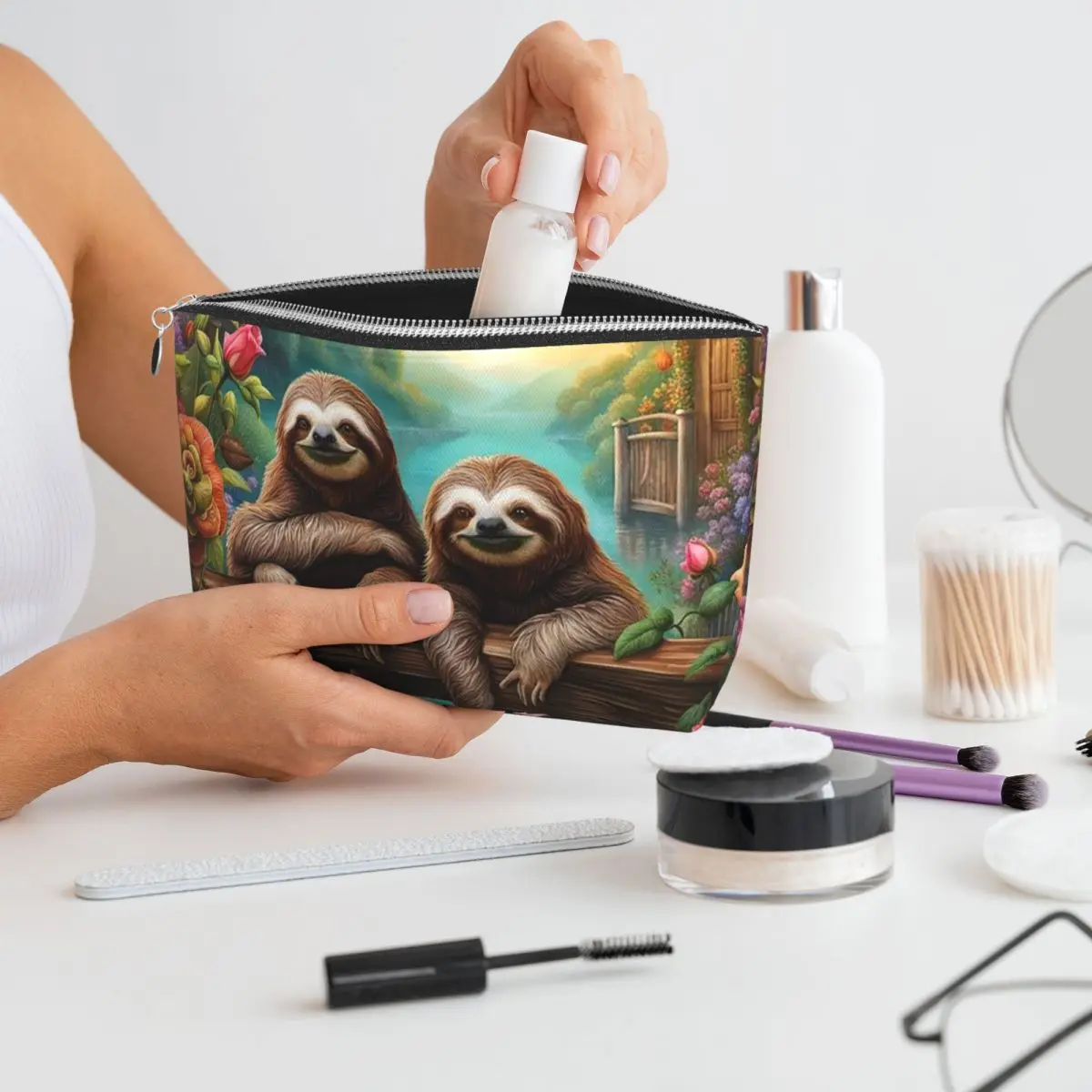 Lovely Sloth Print Women Cosmetic Bag Travel Makeup Organizer Pouch Toiletry Storage Dopp Kit Case
Lovely Sloth Print Women Cosmetic Bag Travel Makeup Organizer Pouch Toiletry Storage Dopp Kit Case