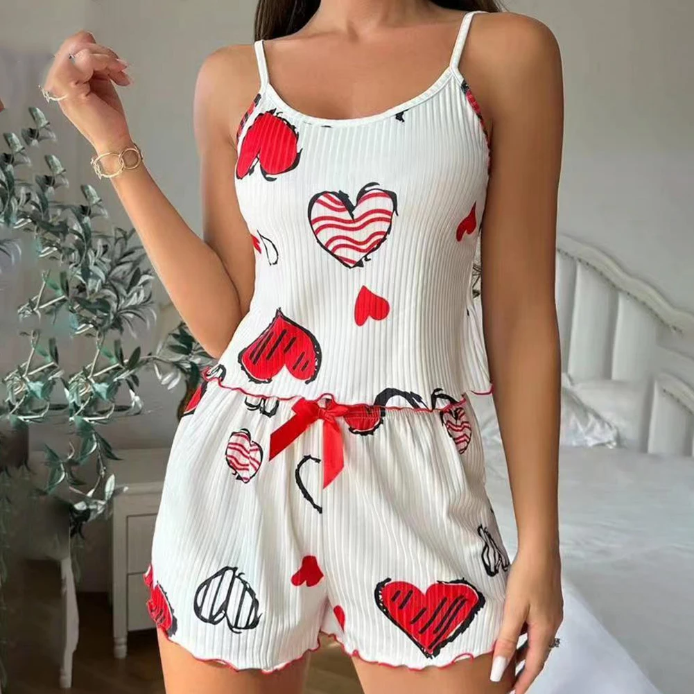 Womens Suspenders Printed Pajamas Fashion Sweet Shorts Home Clothes Set Outfit Short Top Boxers Exotic Lingerie
Womens Suspenders Printed Pajamas Fashion Sweet Shorts Home Clothes Set Outfit Short Top Boxers Exotic Lingerie