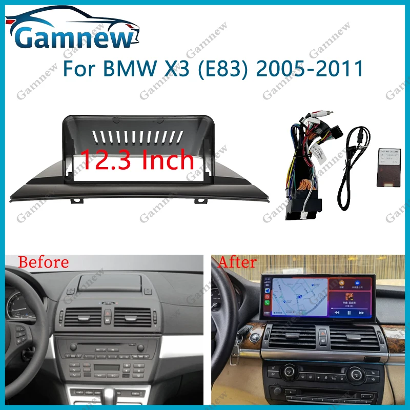 12.3 Inch Car Frame Fascia Adapter Canbus Box Decoder Android Radio Audio Dash Fitting Panel Kit For BMW X3 (E83) 2005-2011
12.3 Inch Car Frame Fascia Adapter Canbus Box Decoder Android Radio Audio Dash Fitting Panel Kit For BMW X3 (E83) 2005-2011