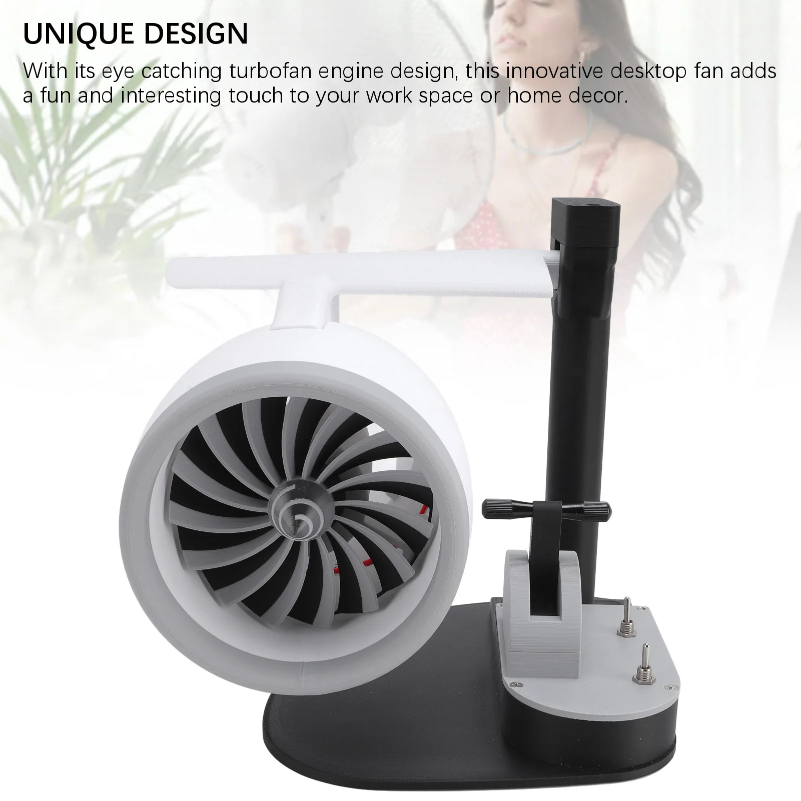 Desktop Fan with Red Tail Light Innovative Turbofan Engine Shape USB Turbo Cooling Fan Humidifier for Home
Desktop Fan with Red Tail Light Innovative Turbofan Engine Shape USB Turbo Cooling Fan Humidifier for Home