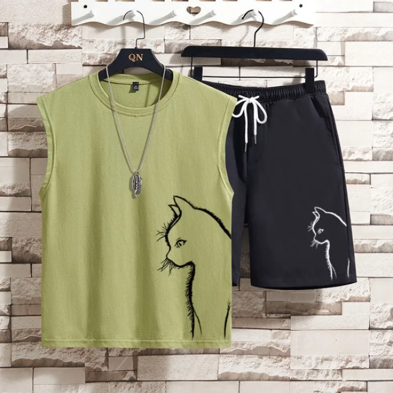 Summer Casual Plus Size Two Piece Set Cute Cat Sleeveless Tank Top Shorts For Men Women
Summer Casual Plus Size Two Piece Set Cute Cat Sleeveless Tank Top Shorts For Men Women