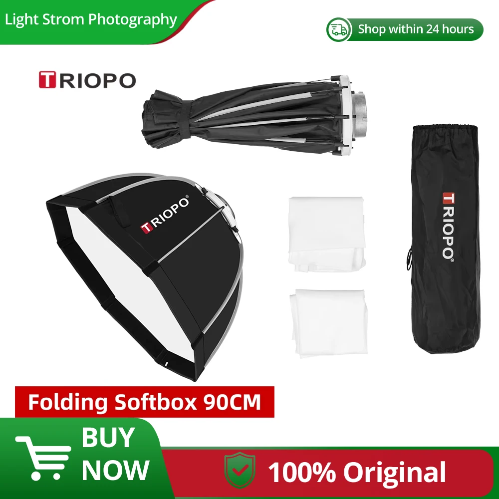 Triopo K90 90cm Photo Bowens Mount Portable Octagon Umbrella Outdoor SoftBox with Carrying Bag for Studio Flash Softbox
Triopo K90 90cm Photo Bowens Mount Portable Octagon Umbrella Outdoor SoftBox with Carrying Bag for Studio Flash Softbox