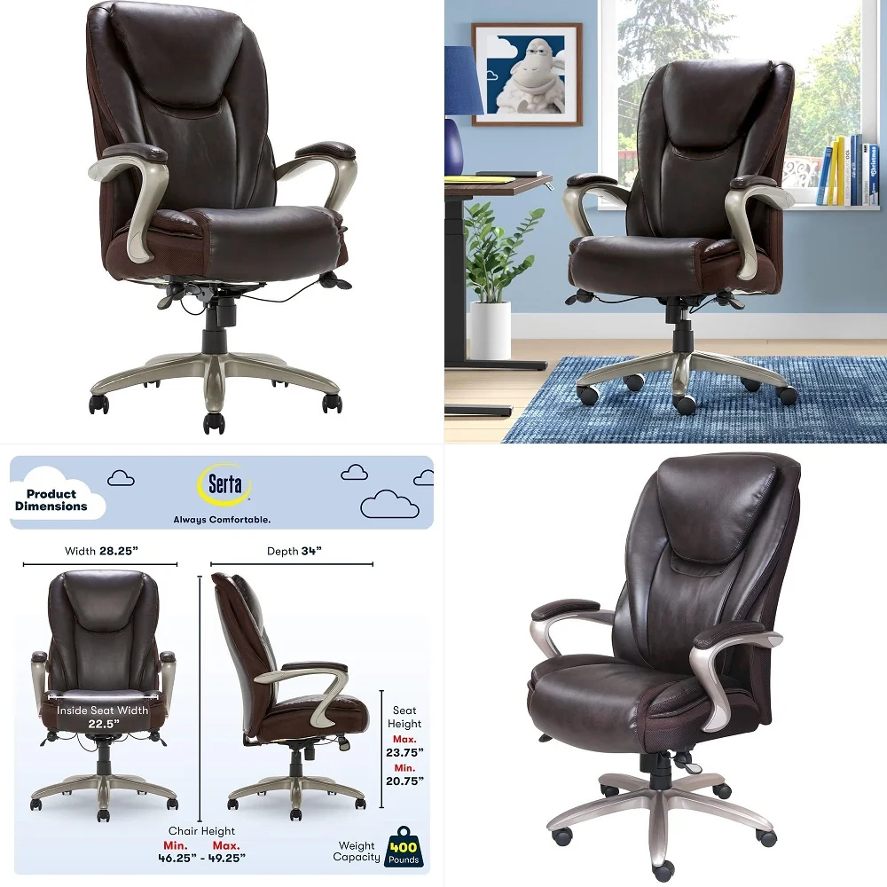 Smart Layers Hensley Big amp Tall Ergonomic Bonded Leather HighBack Office Chair, Roasted Chestnut Satin Nickel
Smart Layers Hensley Big amp Tall Ergonomic Bonded Leather HighBack Office Chair, Roasted Chestnut Satin Nickel