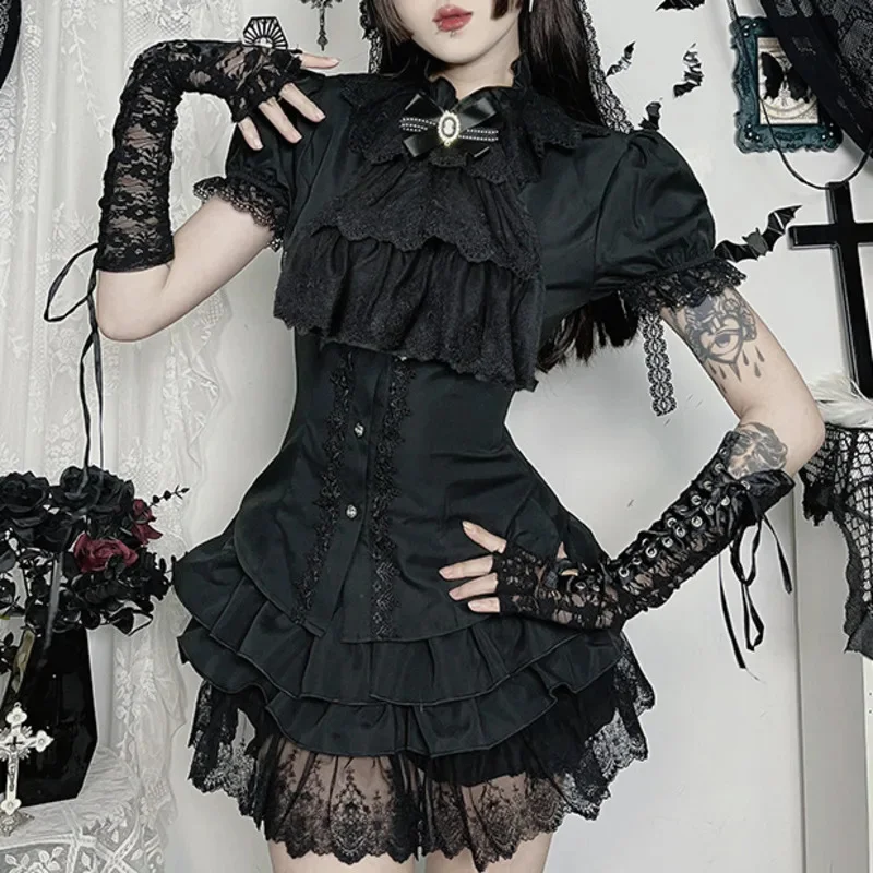 Сексуальные топы и футболки в стиле панк в готическом стиле, кружевная лоскутная рубашка, летняя кружевная ажурная рубашка для девочек, темная универсальная футболка, женская новинка
Сексуальные топы и футболки в стиле панк в готическом стиле, кружевная лоскутная рубашка, летняя кружевная ажурная рубашка для девочек, темная универсальная футболка, женская новинка