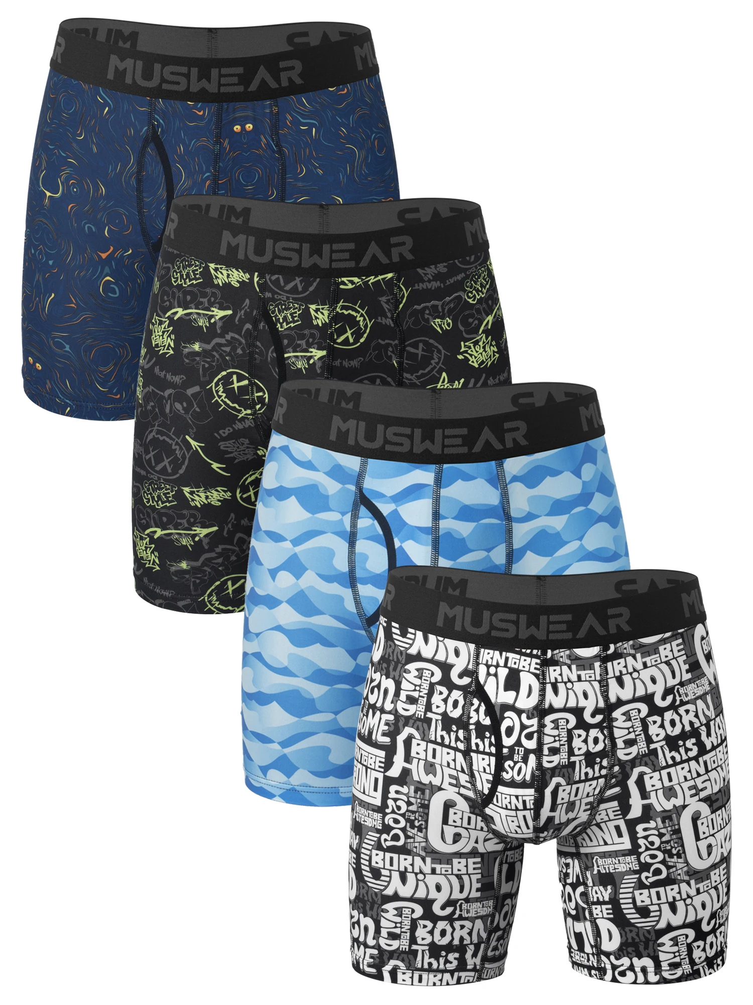 4pcs MUSWEAR Men's Boxer Briefs with Side Opening, Double-Sided Brushed, High Elasticity, Wide Waistband, Quick-Drying, Prem
4pcs MUSWEAR Men's Boxer Briefs with Side Opening, Double-Sided Brushed, High Elasticity, Wide Waistband, Quick-Drying, Prem