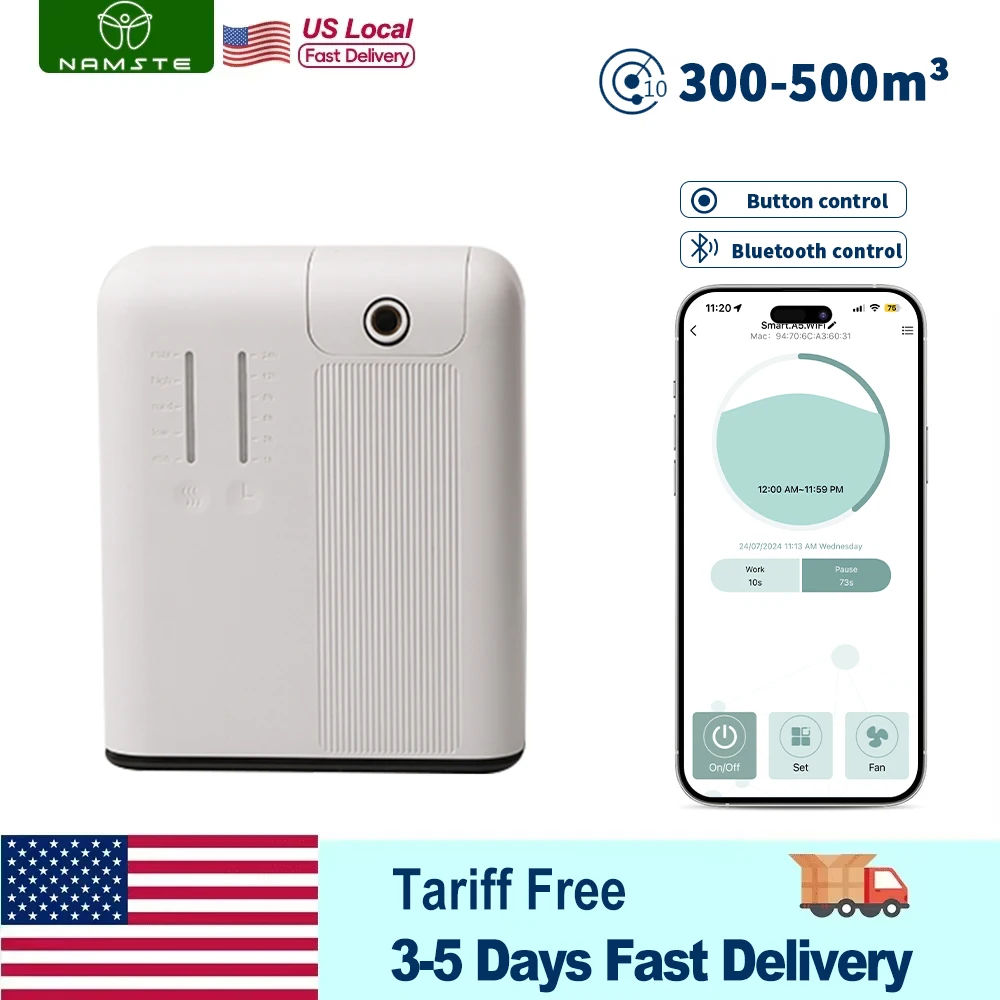 NAMSTE 500m³ Cold Air Scent Diffuser Room Fragrance Diffuser Wall Mounted Hotel Air Freshener Smart WiFi Perfume Oils Diffuser
NAMSTE 500m³ Cold Air Scent Diffuser Room Fragrance Diffuser Wall Mounted Hotel Air Freshener Smart WiFi Perfume Oils Diffuser