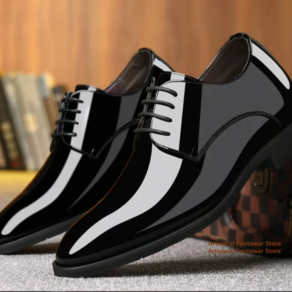 Pointed Toe Shiny Leather Men's Shoes Thick-soled Casual Shoes Wedding Groom Shoes Stylish 8cm Height Increasing Men's Shoes
Pointed Toe Shiny Leather Men's Shoes Thick-soled Casual Shoes Wedding Groom Shoes Stylish 8cm Height Increasing Men's Shoes