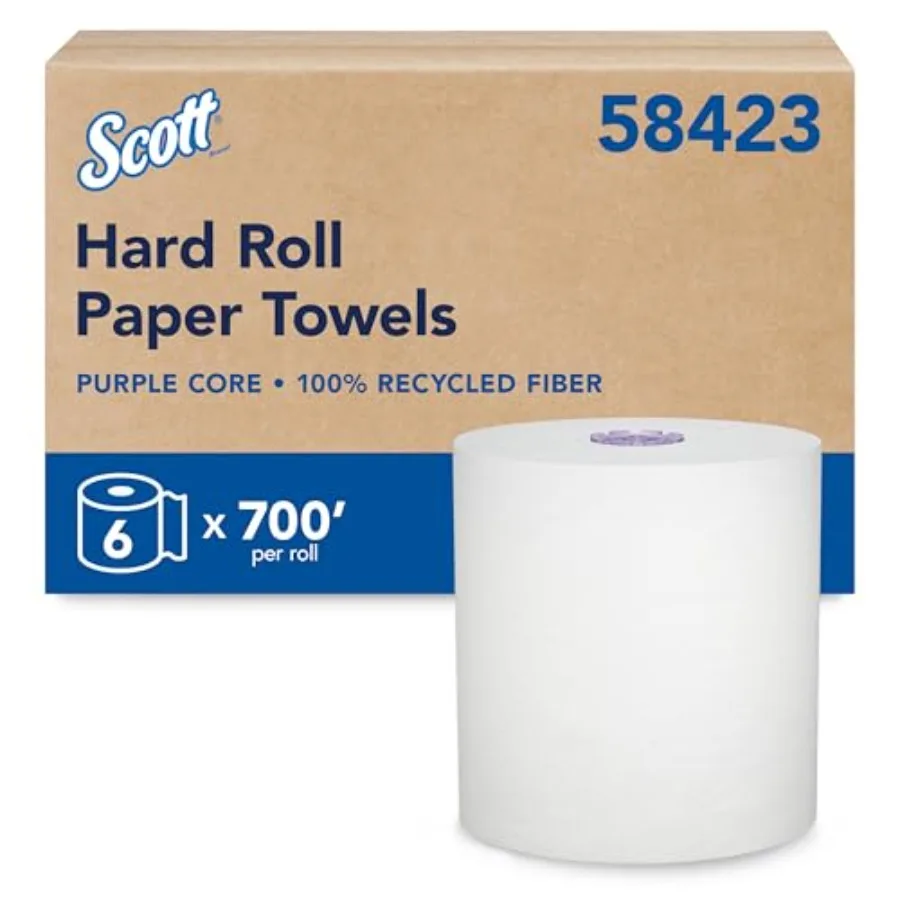 Scott® Essential 100% Recycled Hard Roll Paper Towels, Bulk 58423,Hardwound, Absorbency Pockets™, White, Fits Scott Essential P
Scott® Essential 100% Recycled Hard Roll Paper Towels, Bulk 58423,Hardwound, Absorbency Pockets™, White, Fits Scott Essential P