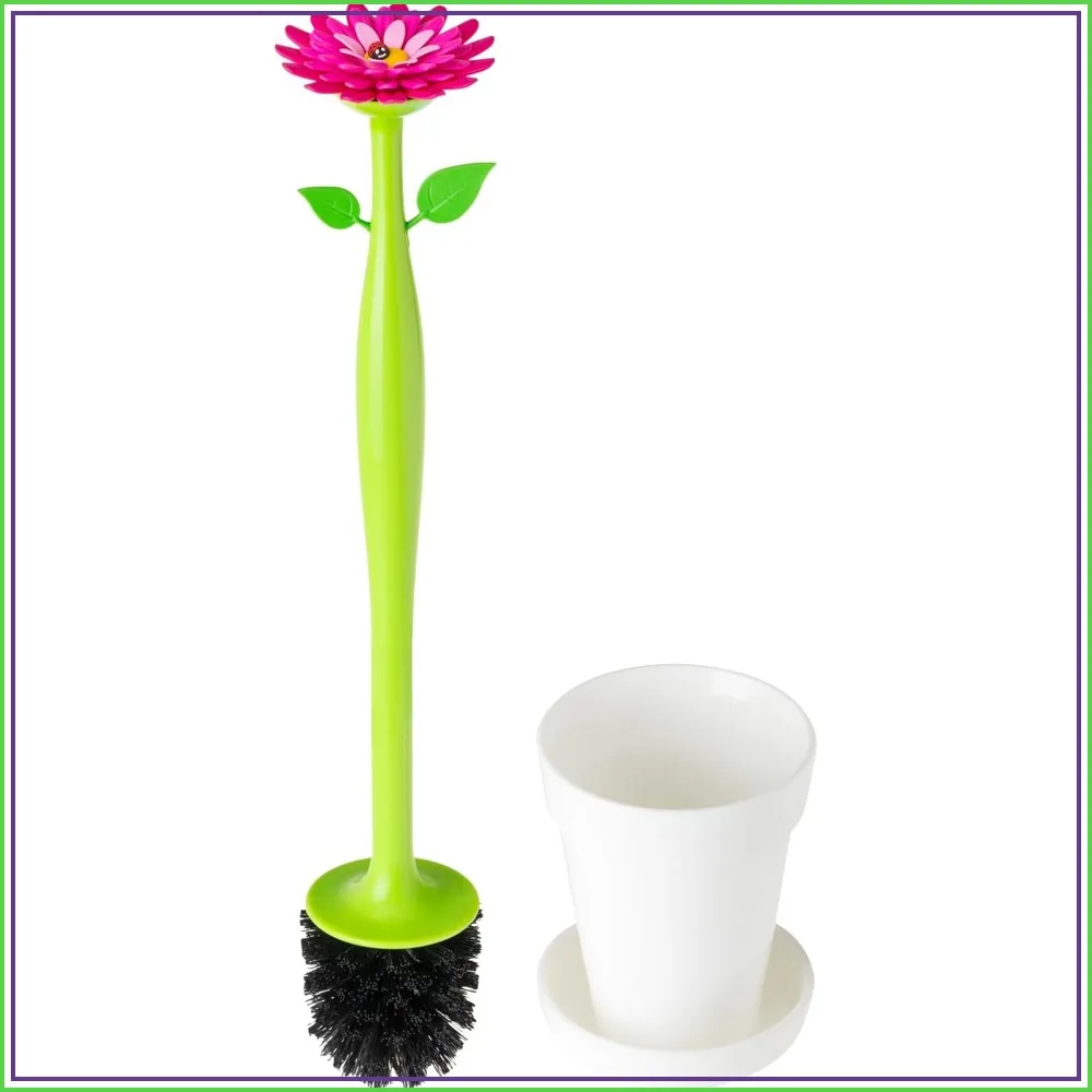 Flower Power Toilet Brush with Holder Set, Daisy-shaped Handle, Flowerpot Base with Saucer, Durable Bristles for Bathroom, White
Flower Power Toilet Brush with Holder Set, Daisy-shaped Handle, Flowerpot Base with Saucer, Durable Bristles for Bathroom, White